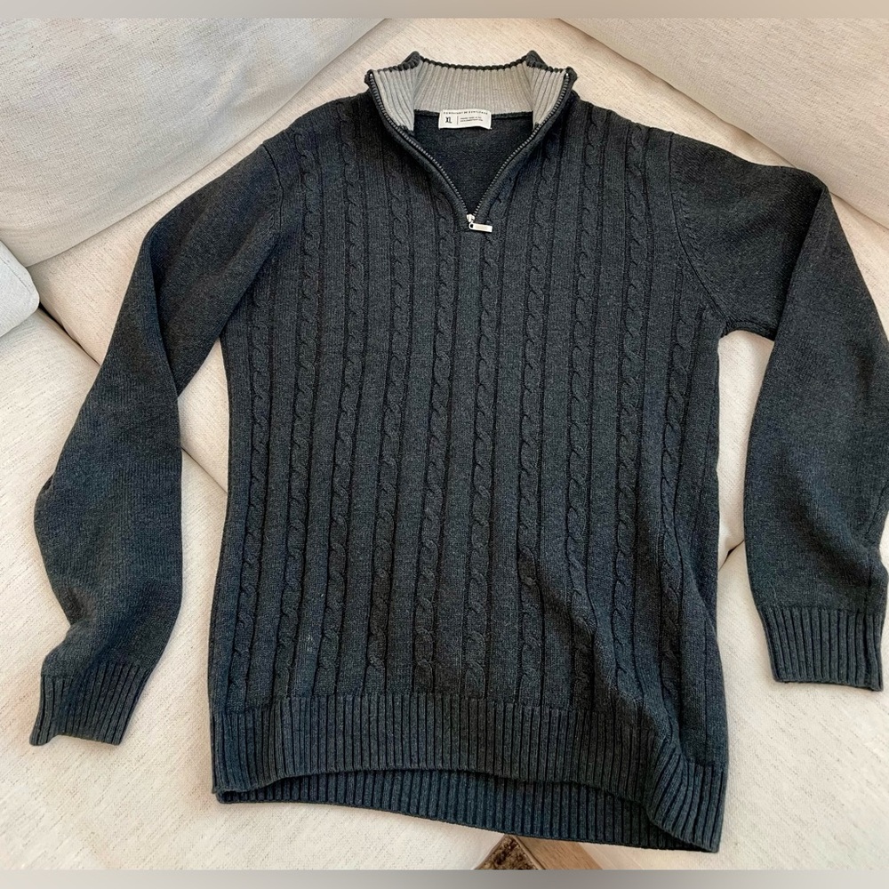 Combatant Gentlemen Men's Dark Gray Zip Up Sweater